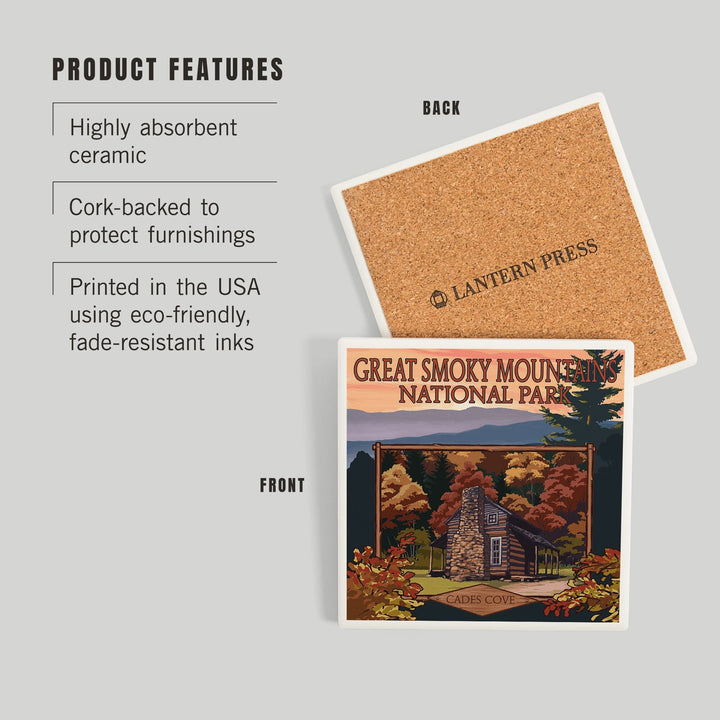 Great Smoky Mountains, Tennessee, Cades Cove, Coasters Coasters Lantern Press 