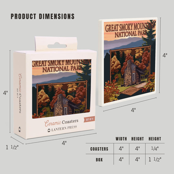 Great Smoky Mountains, Tennessee, Cades Cove, Coasters Coasters Lantern Press 
