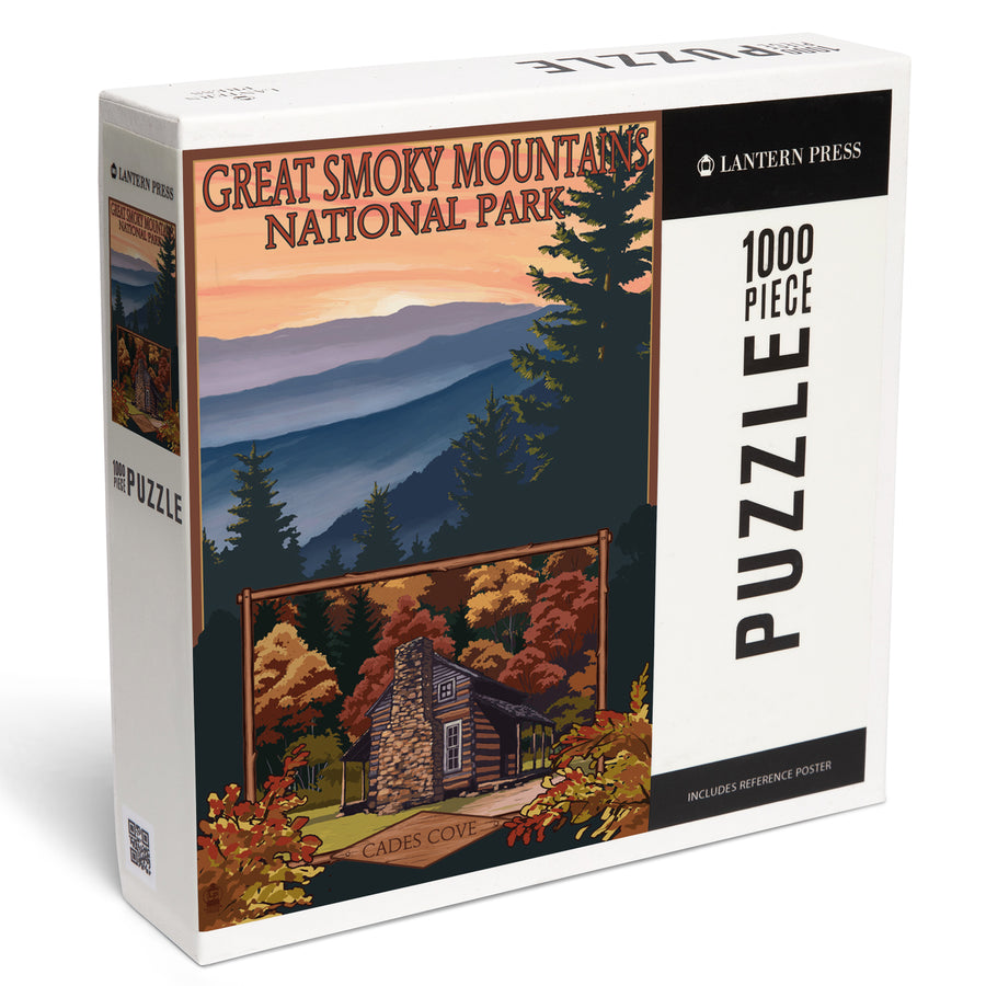 Great Smoky Mountains, Tennessee, Cades Cove, Jigsaw Puzzle Puzzle Lantern Press 