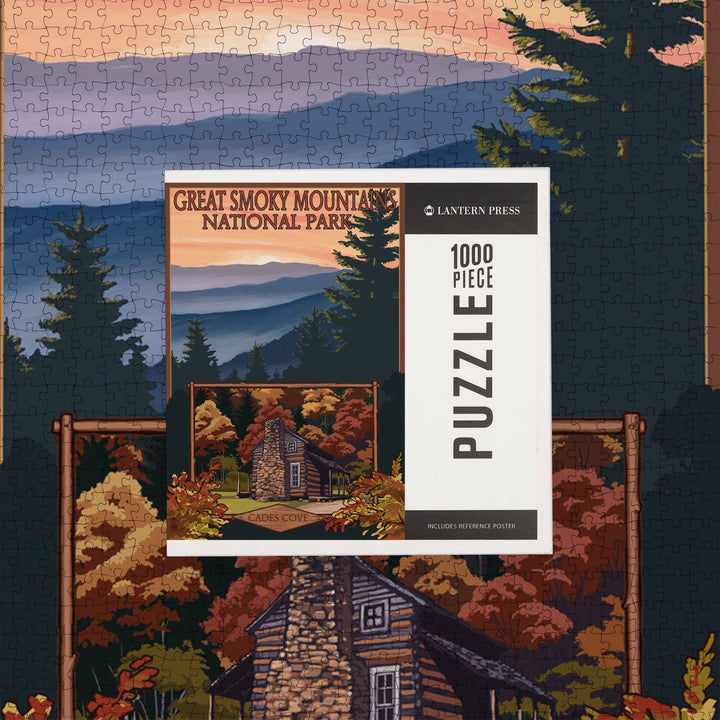 Great Smoky Mountains, Tennessee, Cades Cove, Jigsaw Puzzle Puzzle Lantern Press 