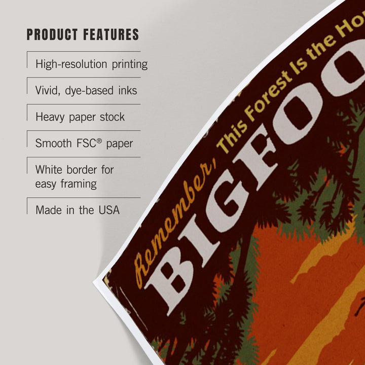 Great Smoky Mountains, Tennessee, Home of Bigfoot, Art & Giclee Prints Art Lantern Press 