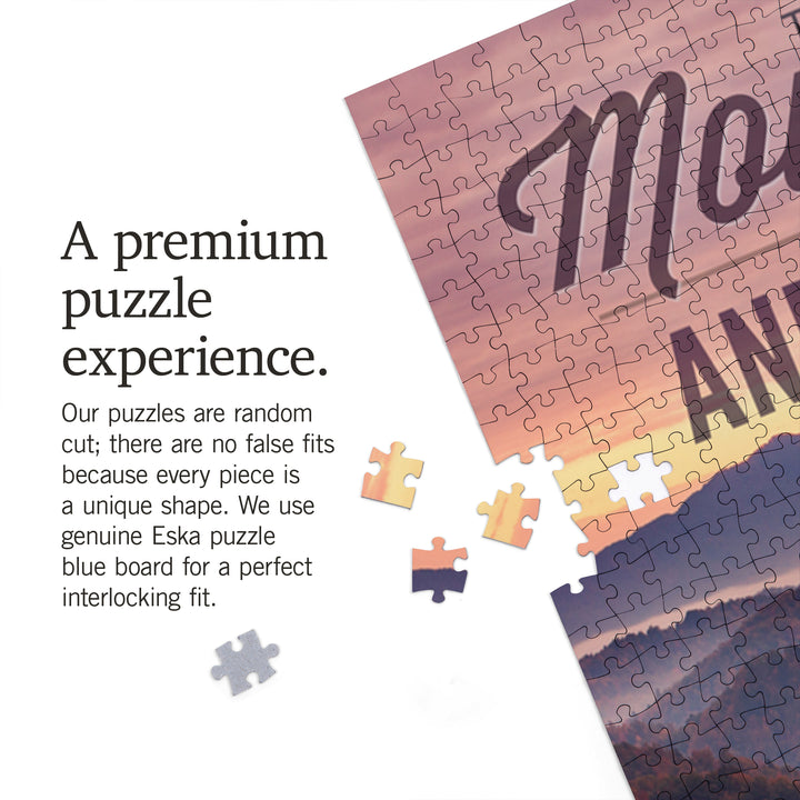 Great Smoky Mountains, Tennessee, John Muir, The Mountains are Calling, Sunset, Jigsaw Puzzle Puzzle Lantern Press 