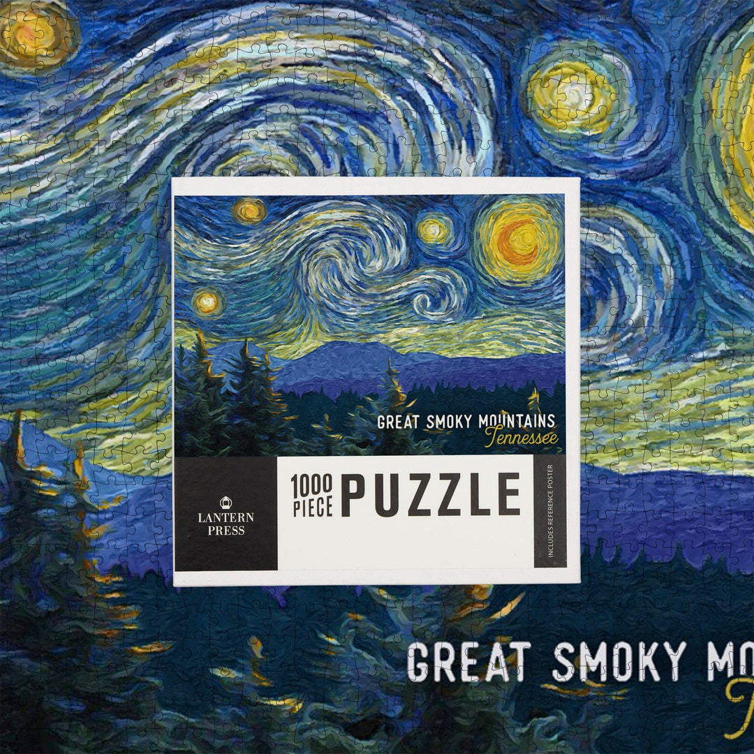 Great Smoky Mountains, Tennessee, Starry Night, Jigsaw Puzzle Puzzle Lantern Press 