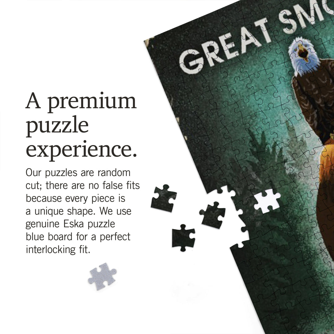 Great Smoky Mountains, The Forest is Protected by Bigfoot, Jigsaw Puzzle Puzzle Lantern Press 