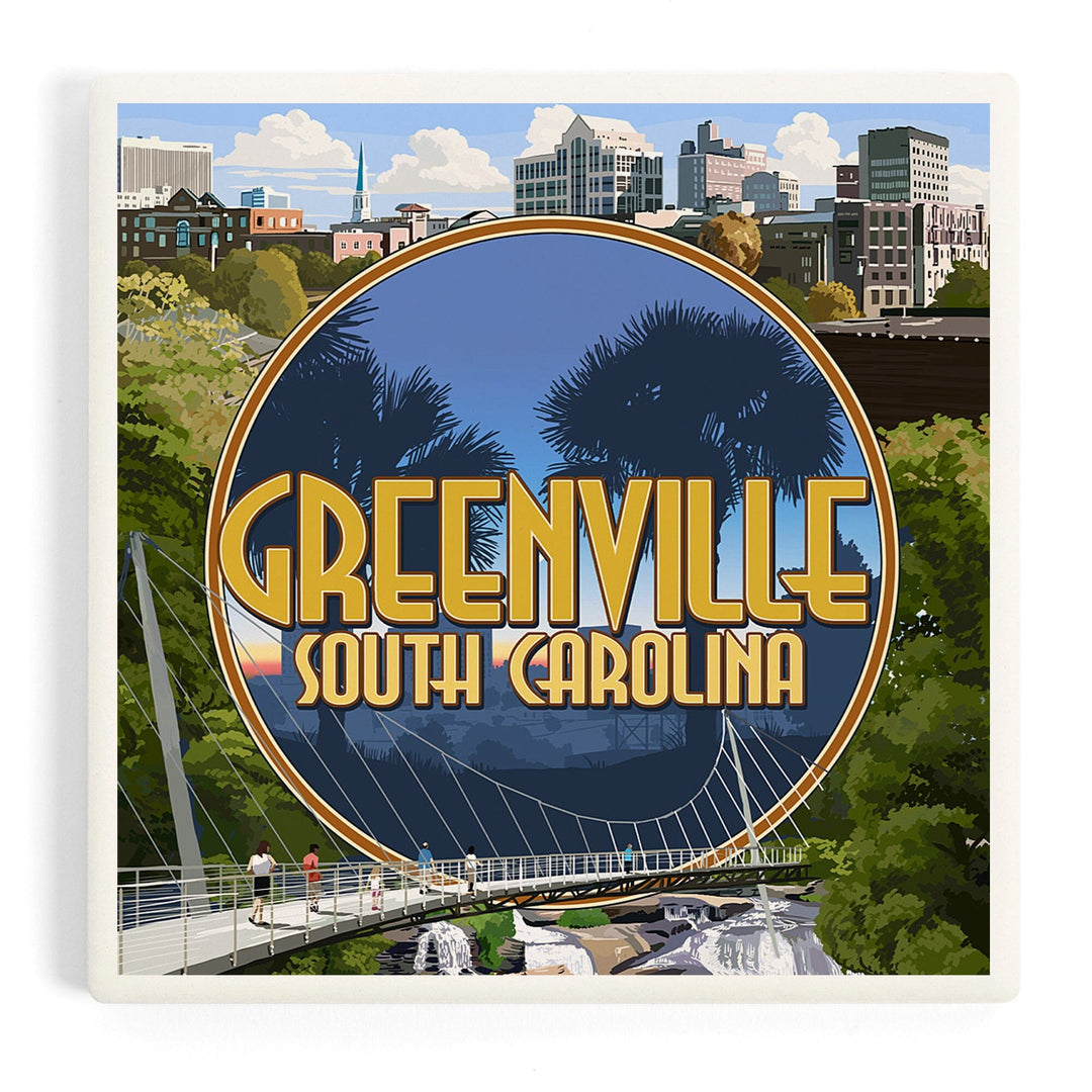 Greenville, South Carolina, Montage, Coasters Coasters Lantern Press 