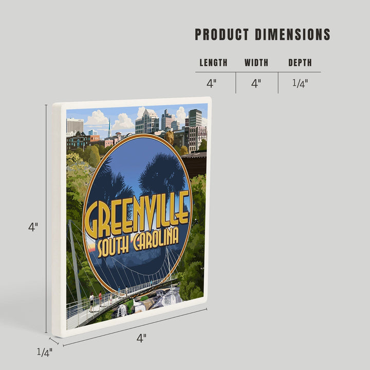 Greenville, South Carolina, Montage, Coasters Coasters Lantern Press 