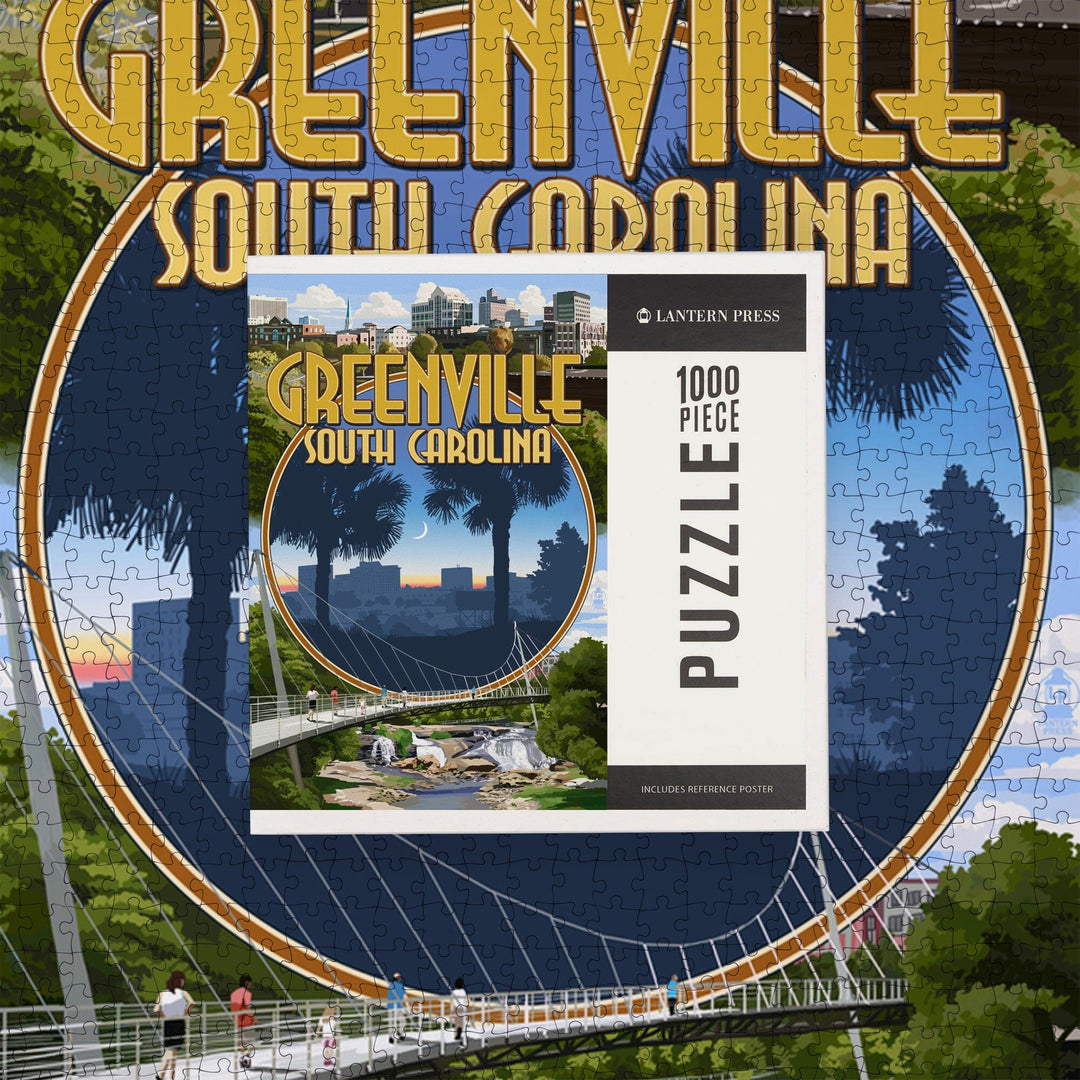 Greenville, South Carolina, Montage, Jigsaw Puzzle Puzzle Lantern Press 