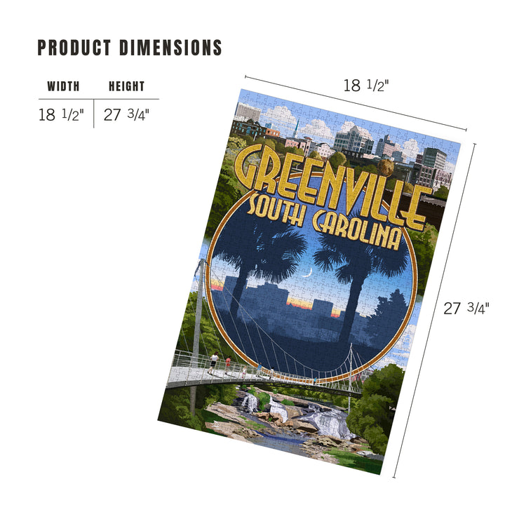 Greenville, South Carolina, Montage, Jigsaw Puzzle Puzzle Lantern Press 