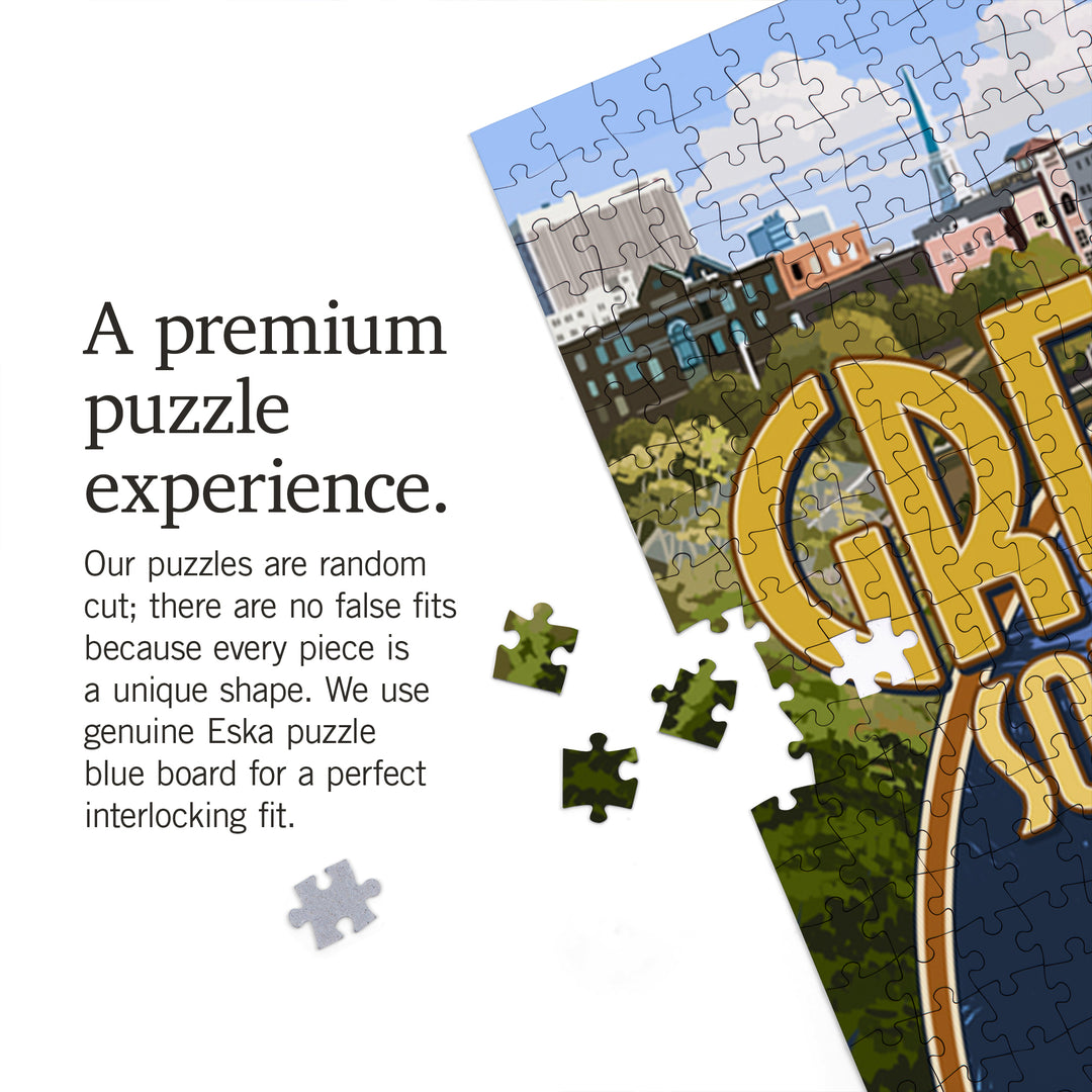 Greenville, South Carolina, Montage, Jigsaw Puzzle Puzzle Lantern Press 