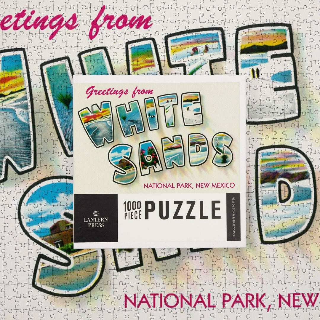 Greetings from White Sands National Park, New Mexico, Jigsaw Puzzle Puzzle Lantern Press 