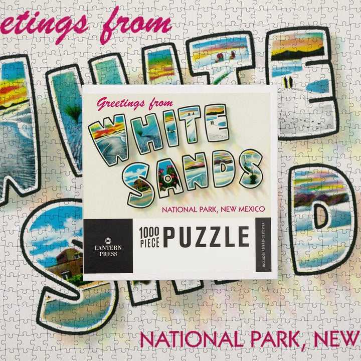 Greetings from White Sands National Park, New Mexico, Jigsaw Puzzle Puzzle Lantern Press 