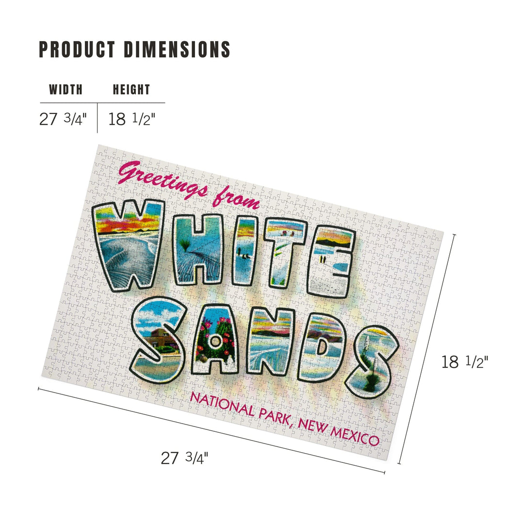 Greetings from White Sands National Park, New Mexico, Jigsaw Puzzle Puzzle Lantern Press 