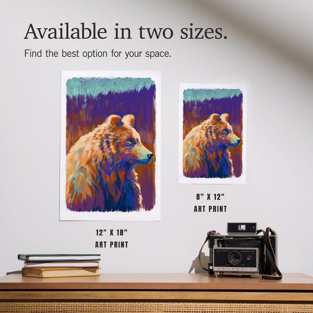 Grizzly Bear, Vivid Watercolor, Art & Giclee Prints Art Lantern Press 