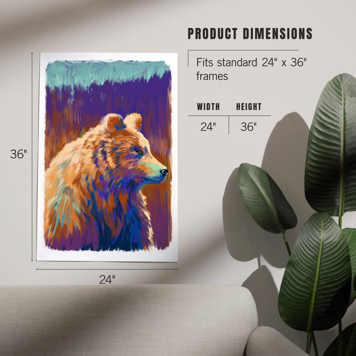 Grizzly Bear, Vivid Watercolor, Art & Giclee Prints Art Lantern Press 