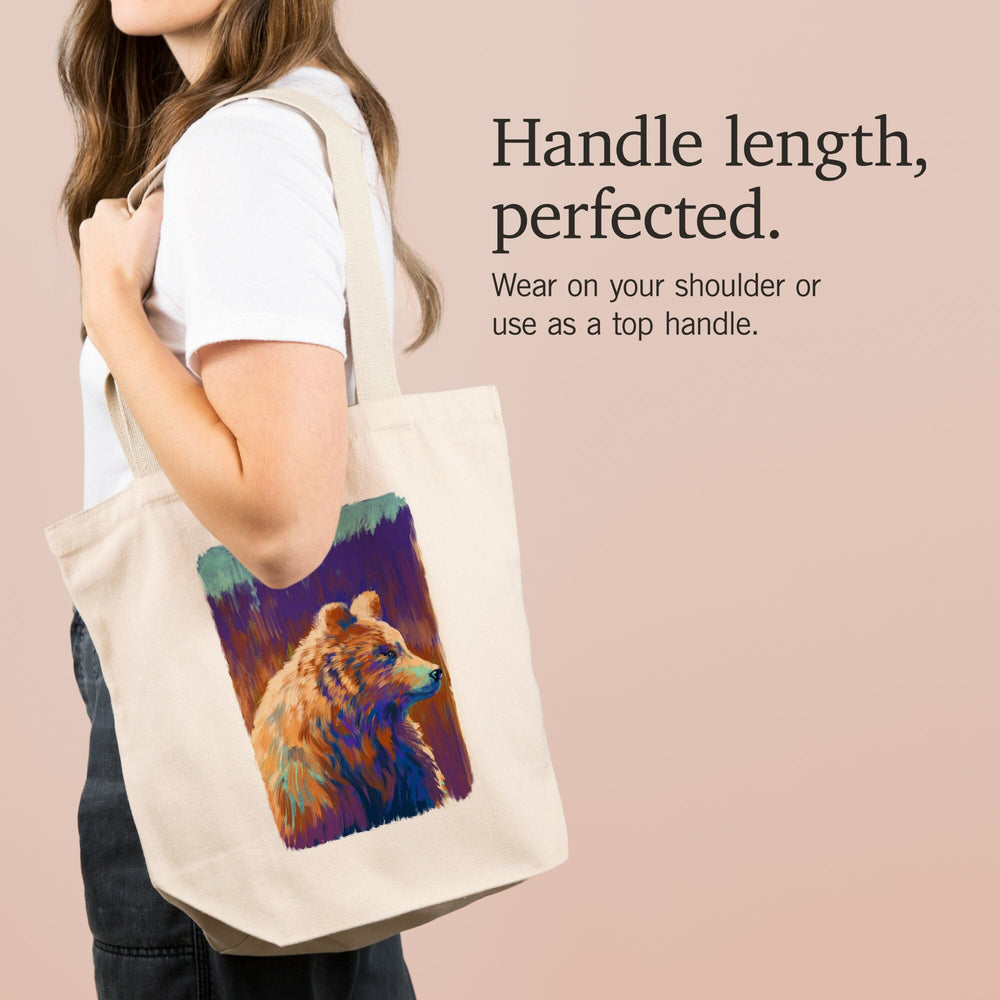 Grizzly Bear, Vivid Watercolor, Tote Bag Totes Lantern Press 