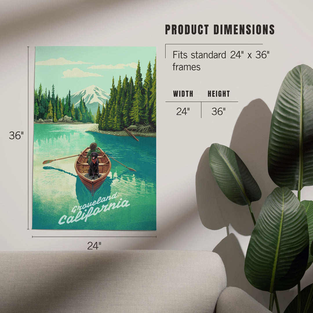 Groveland, California, Quiet Explorer, Boating, Mountain, Art & Giclee Prints Art Lantern Press 