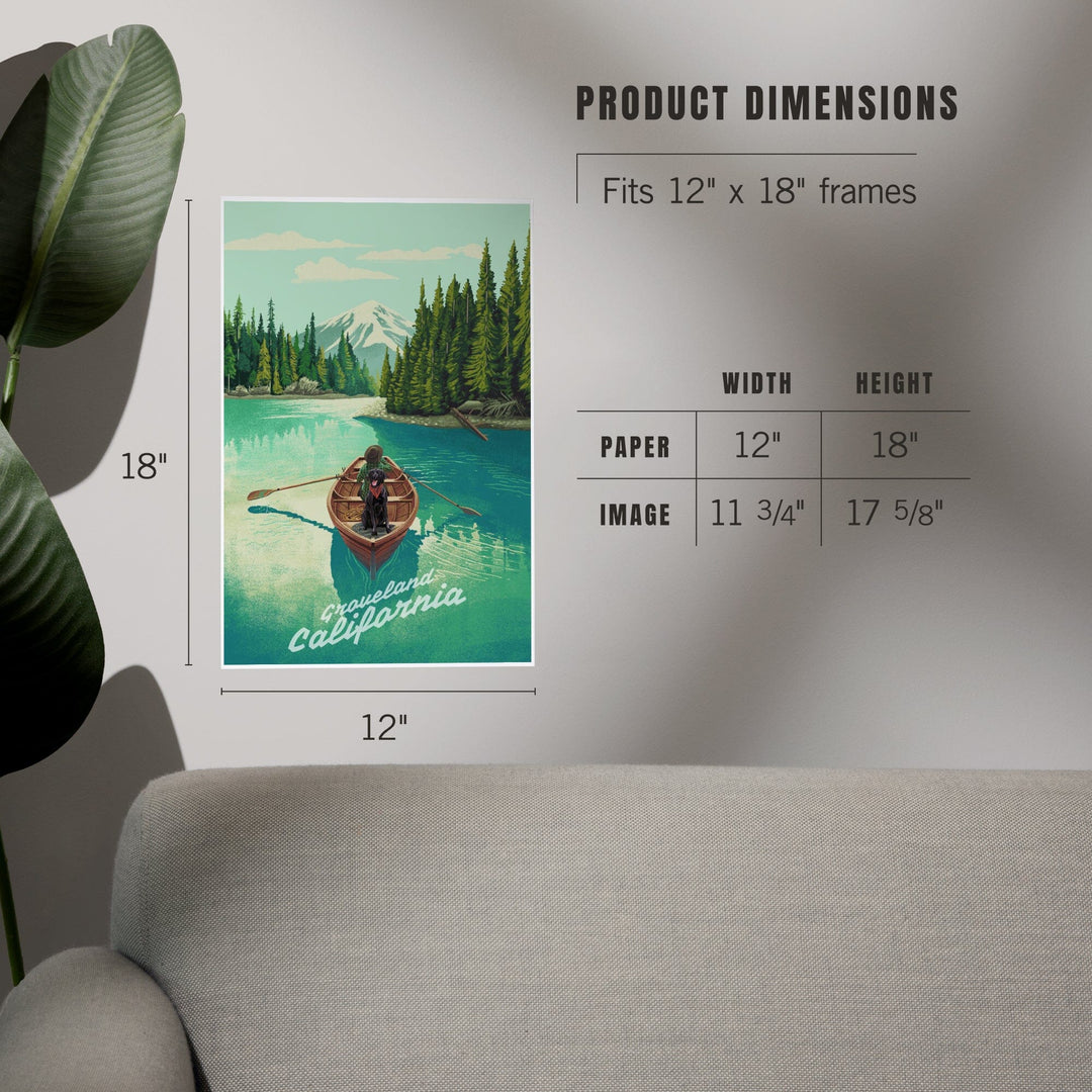 Groveland, California, Quiet Explorer, Boating, Mountain, Art & Giclee Prints Art Lantern Press 