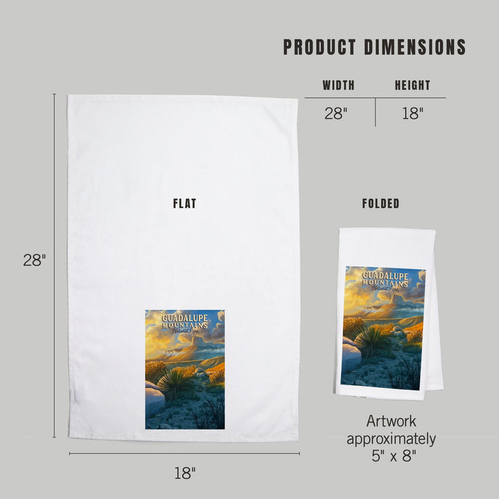 Guadalupe Mountains National Park, Oil Painting, Organic Cotton Kitchen Tea Towels Kitchen Lantern Press 