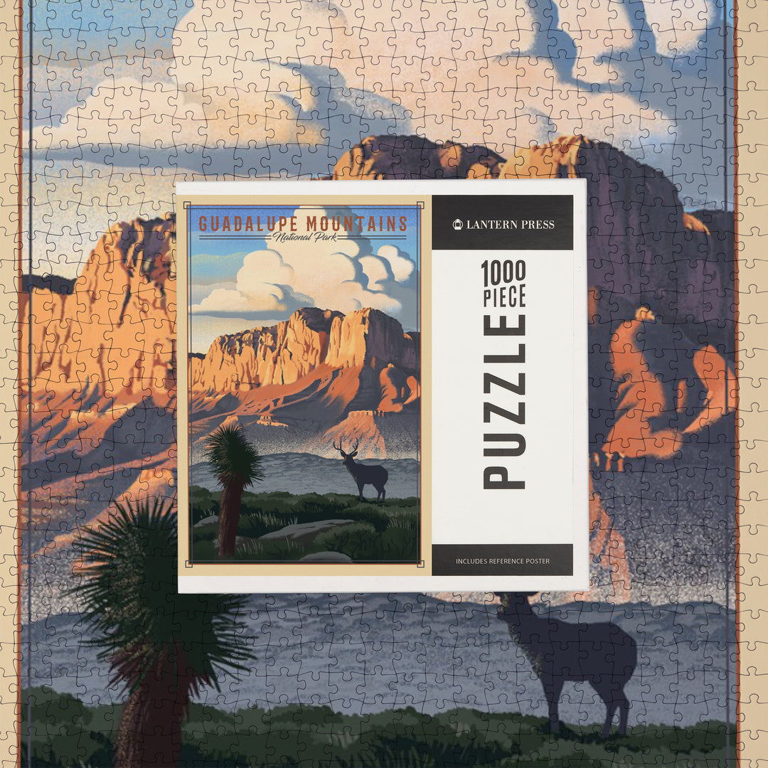 Guadalupe Mountains National Park, Texas, Lithograph National Park Series, Jigsaw Puzzle Puzzle Lantern Press 