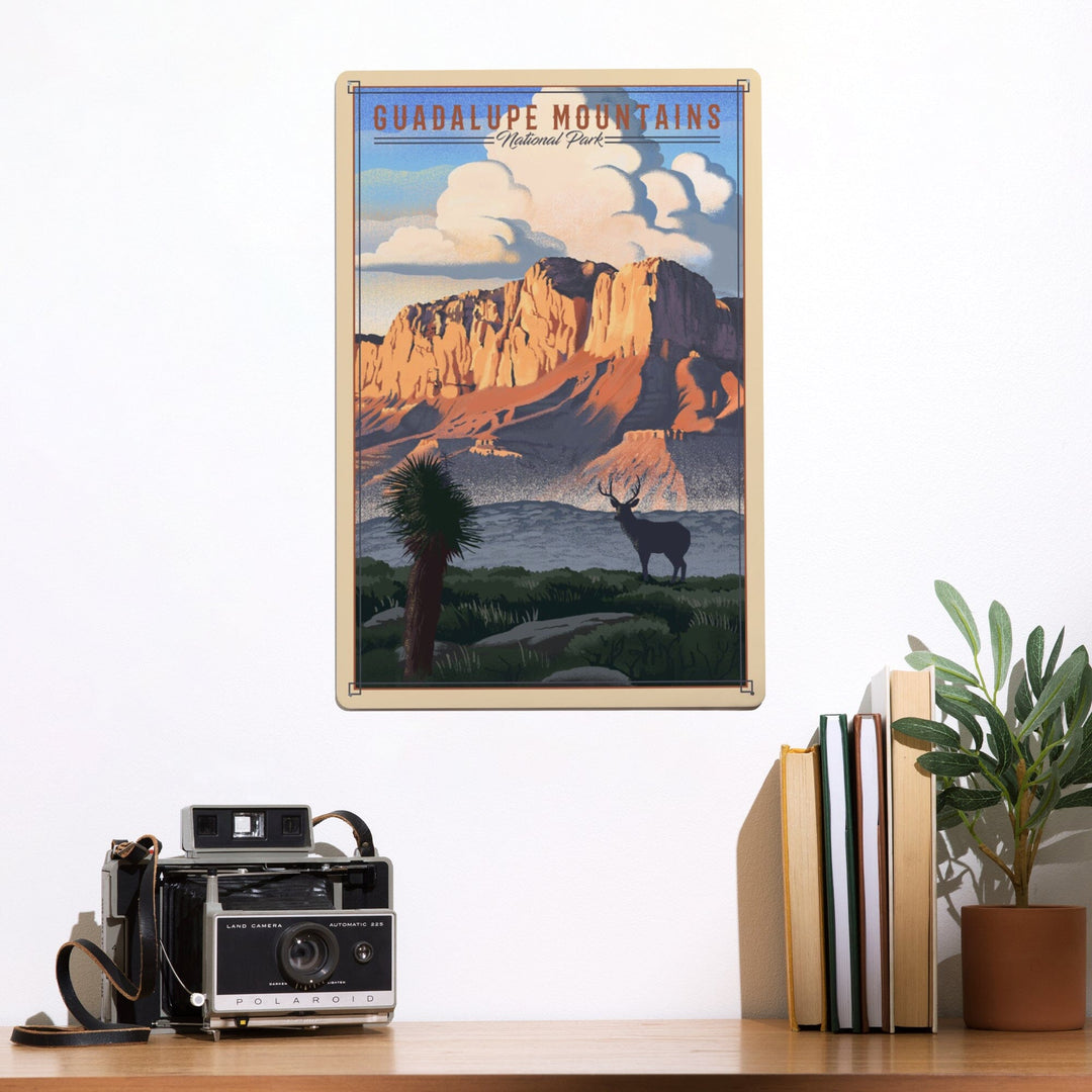 Guadalupe Mountains National Park, Texas, Lithograph National Park Series, Metal Signs Metal Lantern Press 