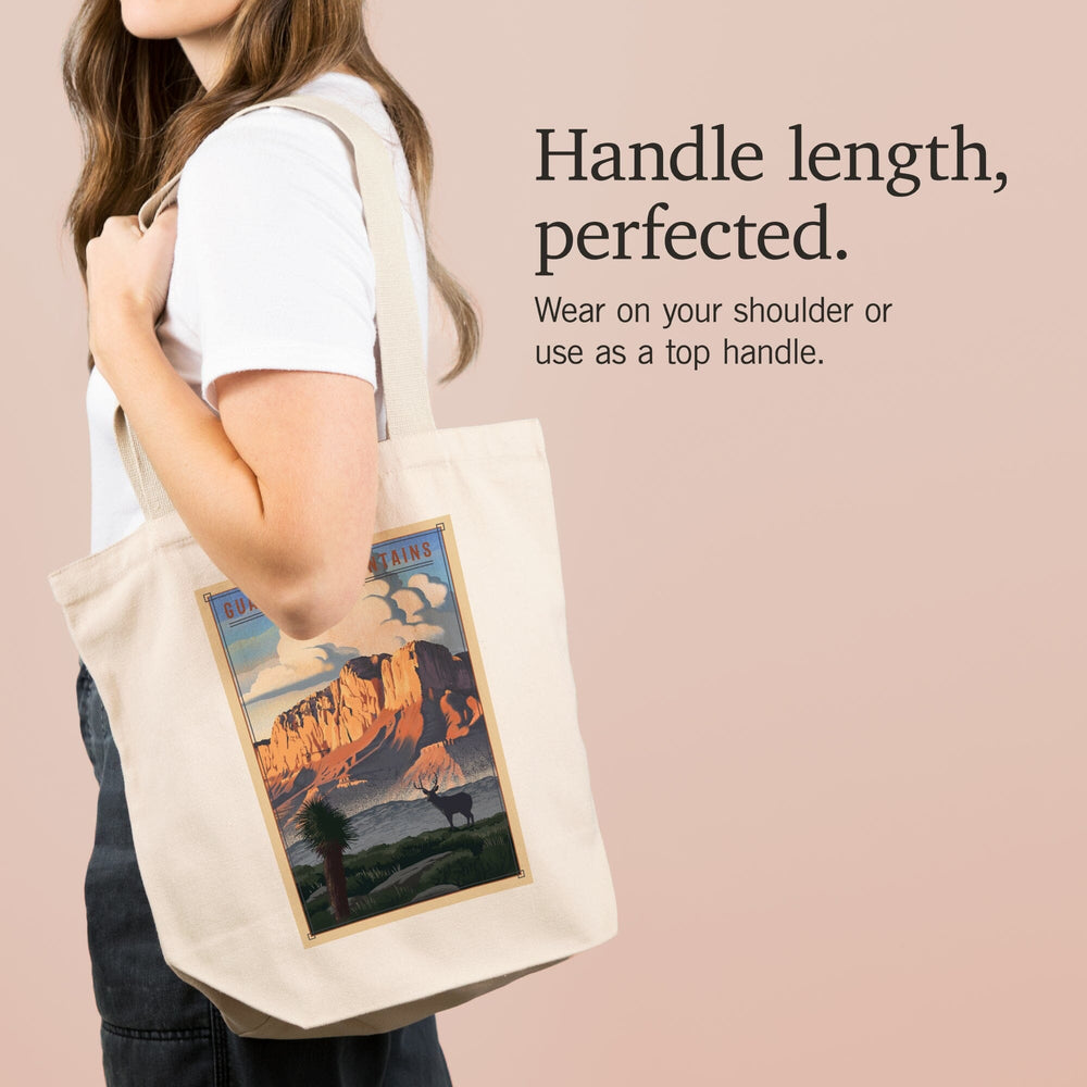 Guadalupe Mountains National Park, Texas, Lithograph National Park Series, Tote Bag Totes Lantern Press 