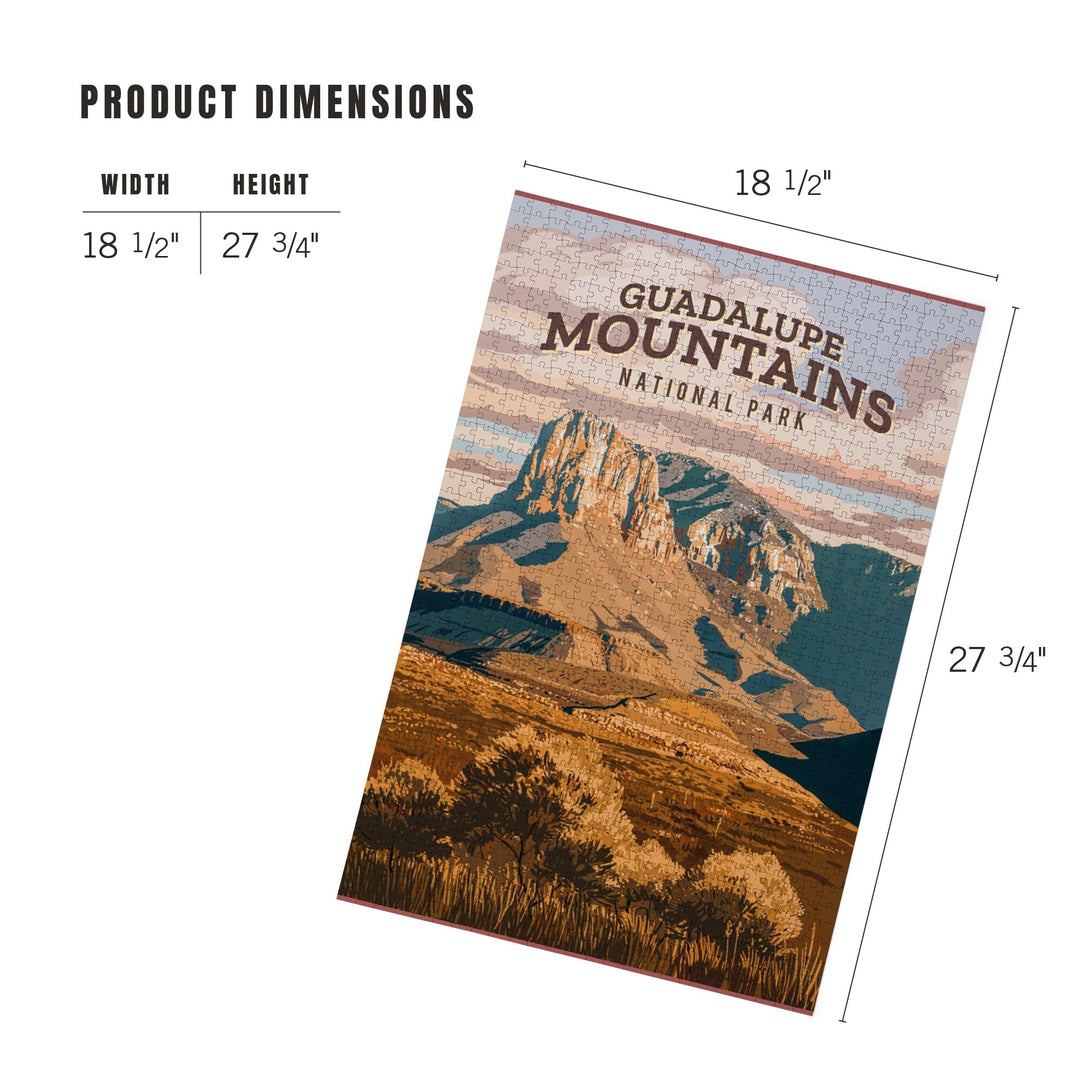 Guadalupe Mountains National Park, Texas, Painterly National Park Series, Jigsaw Puzzle Puzzle Lantern Press 