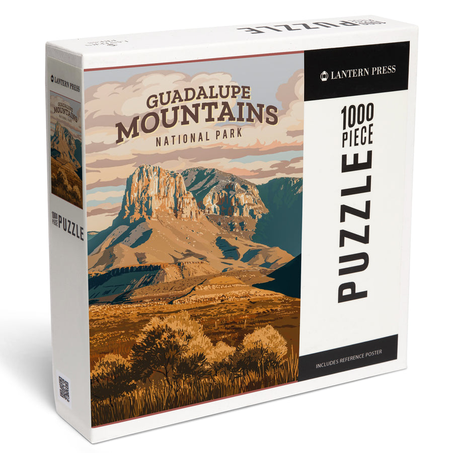Guadalupe Mountains National Park, Texas, Painterly National Park Series, Jigsaw Puzzle Puzzle Lantern Press 