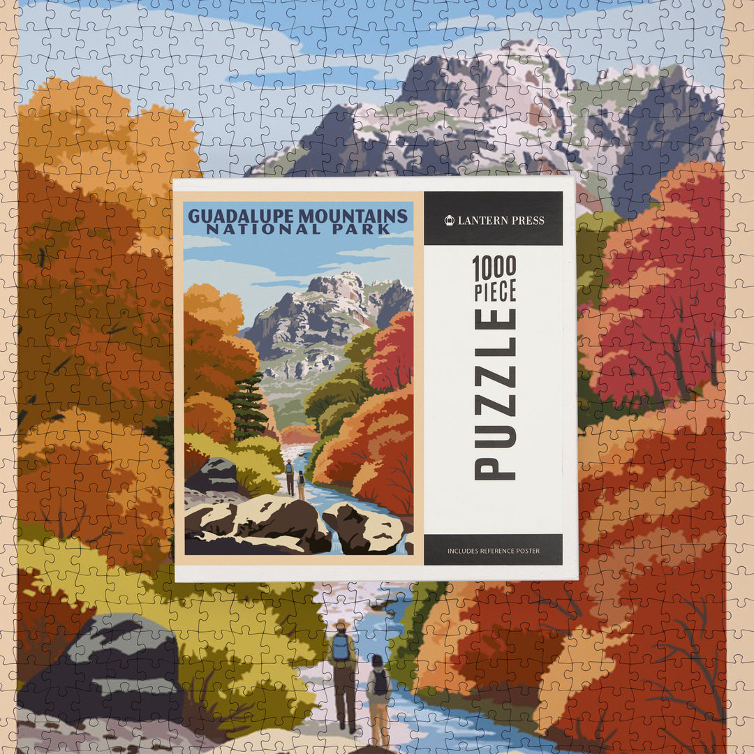 Guadalupe Mountains National Park, WPA Style, Jigsaw Puzzle Puzzle Lantern Press 