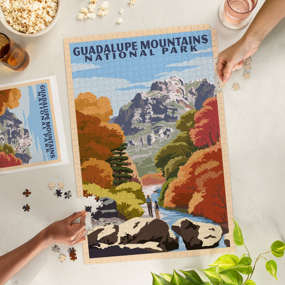 Guadalupe Mountains National Park, WPA Style, Jigsaw Puzzle Puzzle Lantern Press 
