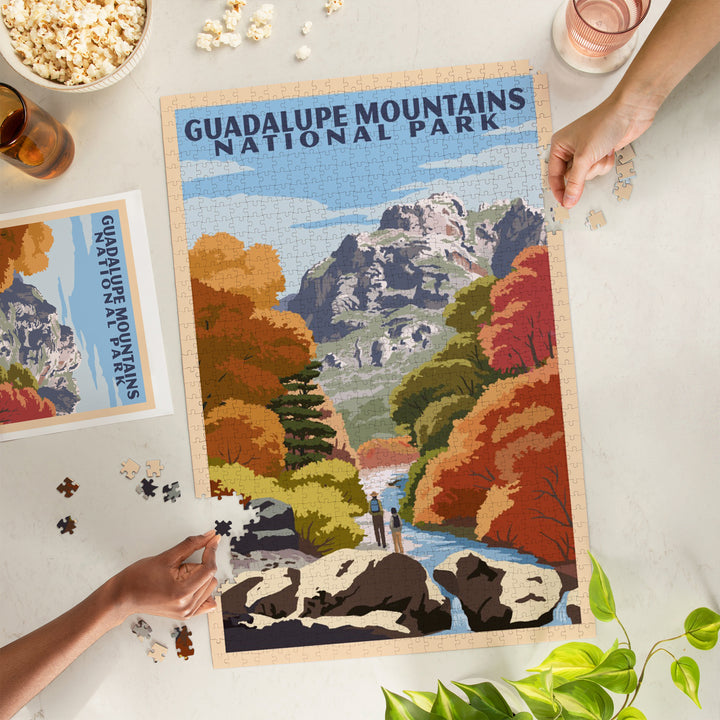 Guadalupe Mountains National Park, WPA Style, Jigsaw Puzzle Puzzle Lantern Press 