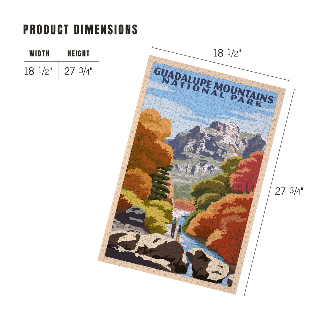Guadalupe Mountains National Park, WPA Style, Jigsaw Puzzle Puzzle Lantern Press 