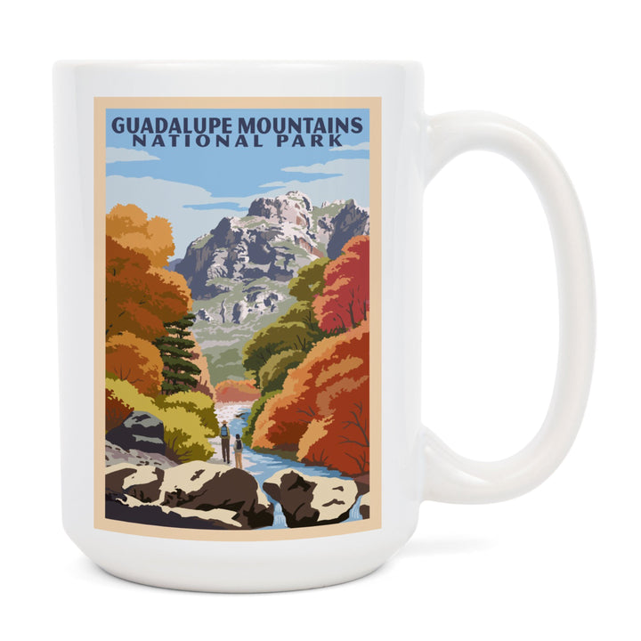 Guadalupe Mountains National Park, WPA Style, Lantern Press Artwork, Ceramic Mug Mugs Lantern Press 