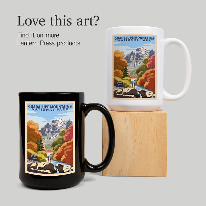 Guadalupe Mountains National Park, WPA Style, Lantern Press Artwork, Ceramic Mug Mugs Lantern Press 