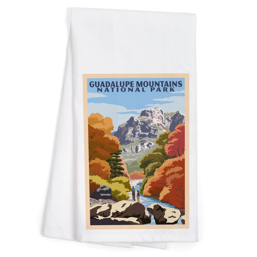 Guadalupe Mountains National Park, WPA Style, Organic Cotton Kitchen Tea Towels Kitchen Lantern Press 