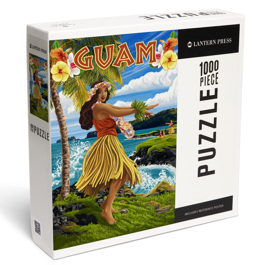 Guam, Hula Girl on Coast, Jigsaw Puzzle Puzzle Lantern Press 