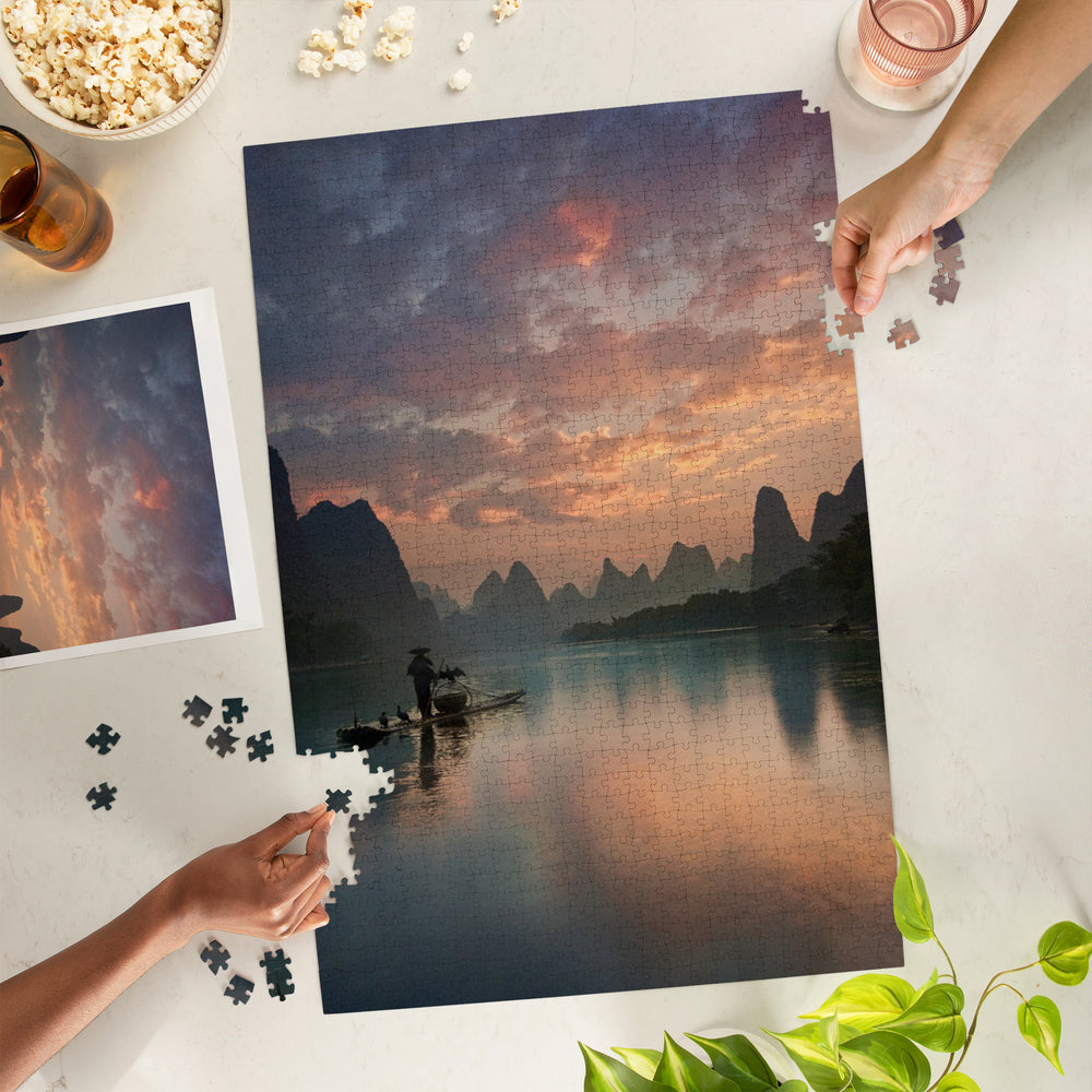 Guangxi Zhuang, China, Lijiang River, Jigsaw Puzzle Puzzle Lantern Press 