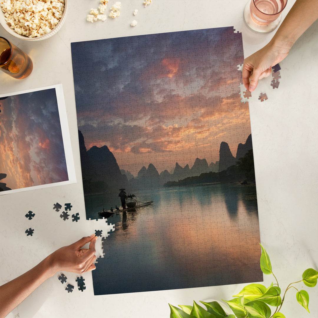 Guangxi Zhuang, China, Lijiang River, Jigsaw Puzzle Puzzle Lantern Press 