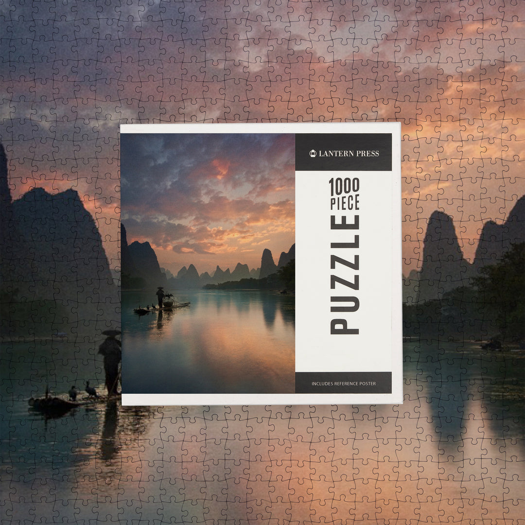 Guangxi Zhuang, China, Lijiang River, Jigsaw Puzzle Puzzle Lantern Press 