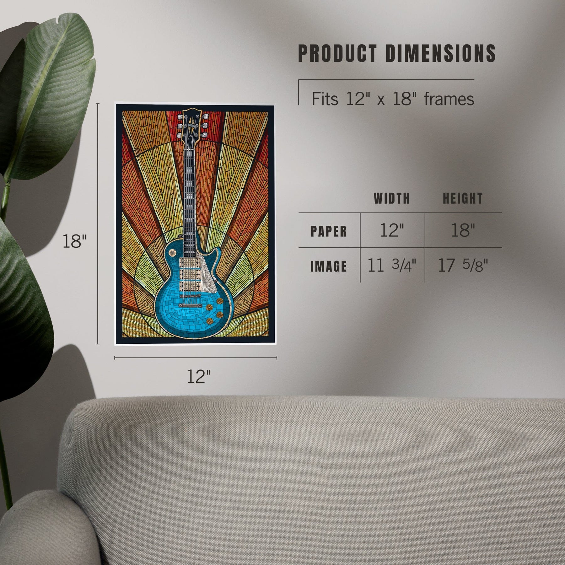 Guitar, Mosaic art prints, metal signs – Lantern Press