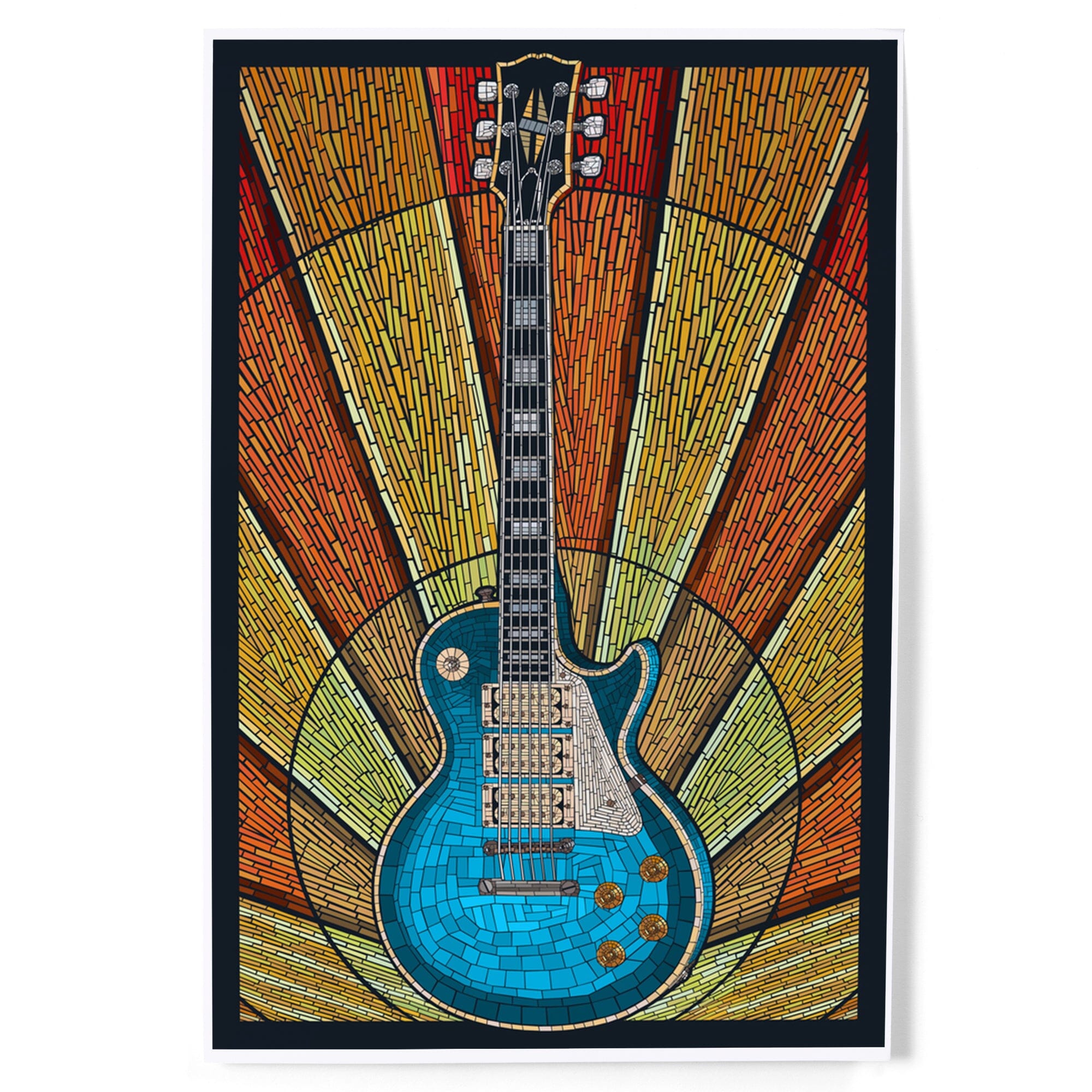 史上最も激安 Guitar, Press Lantern – signs metal prints, art Mosaic 置物