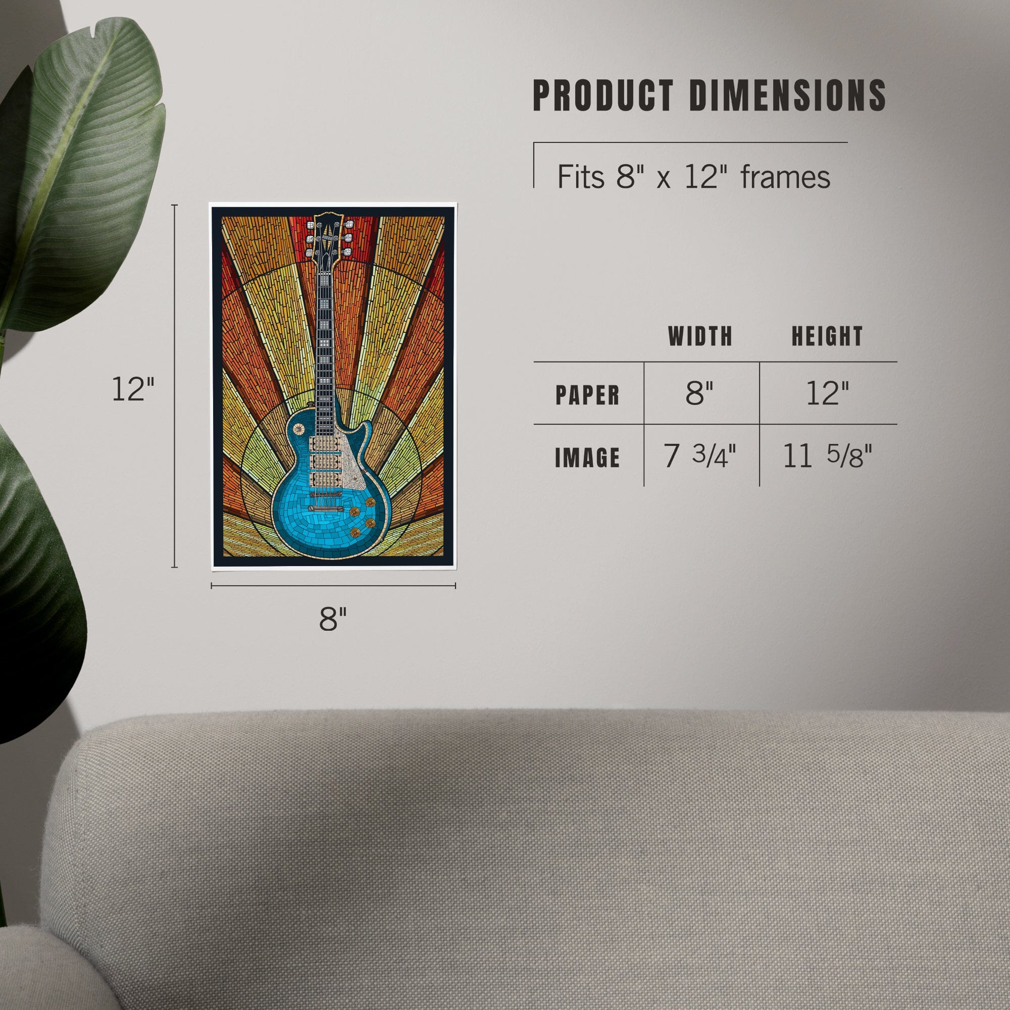 Guitar, Mosaic art prints, metal signs – Lantern Press