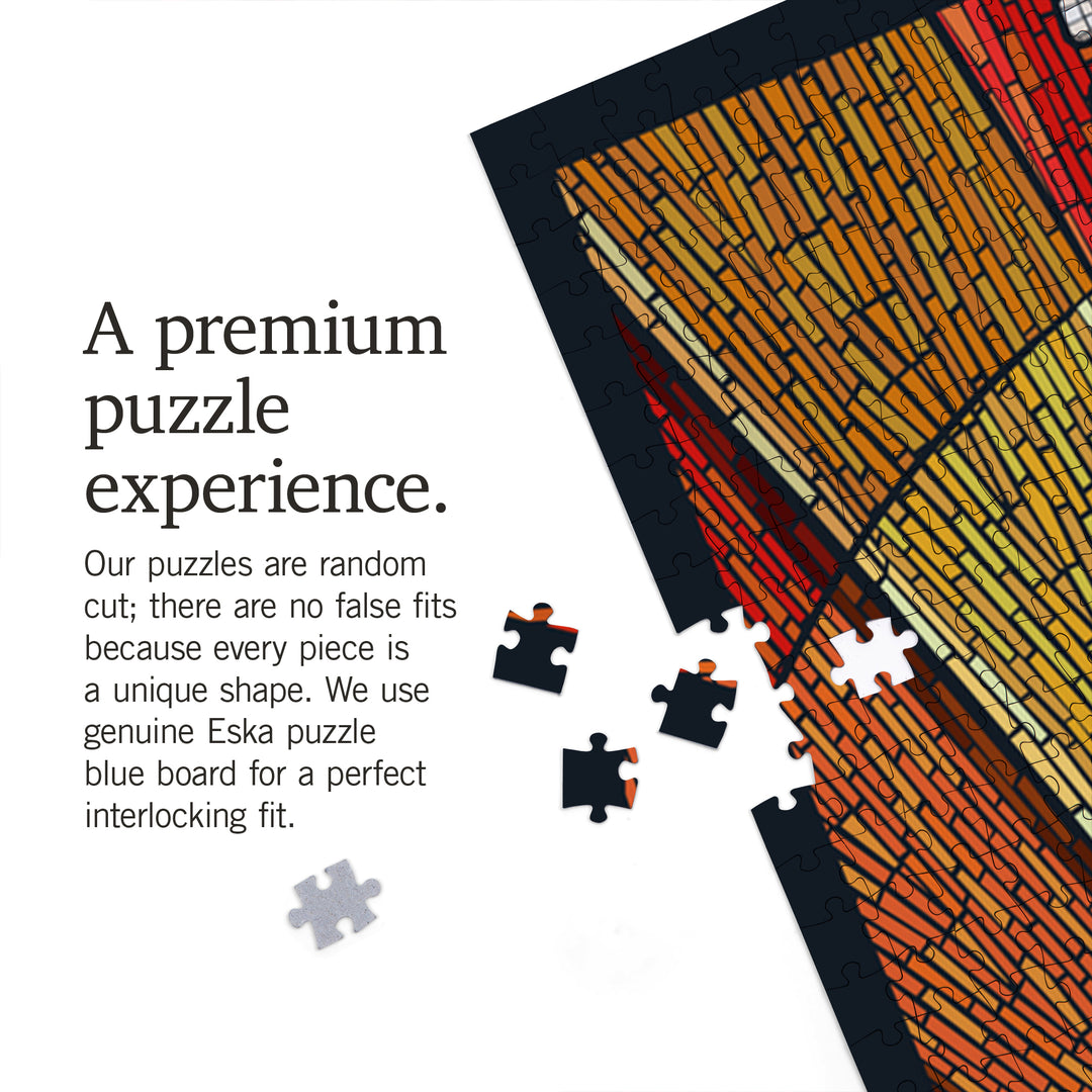 Guitar, Mosaic, Jigsaw Puzzle Puzzle Lantern Press 