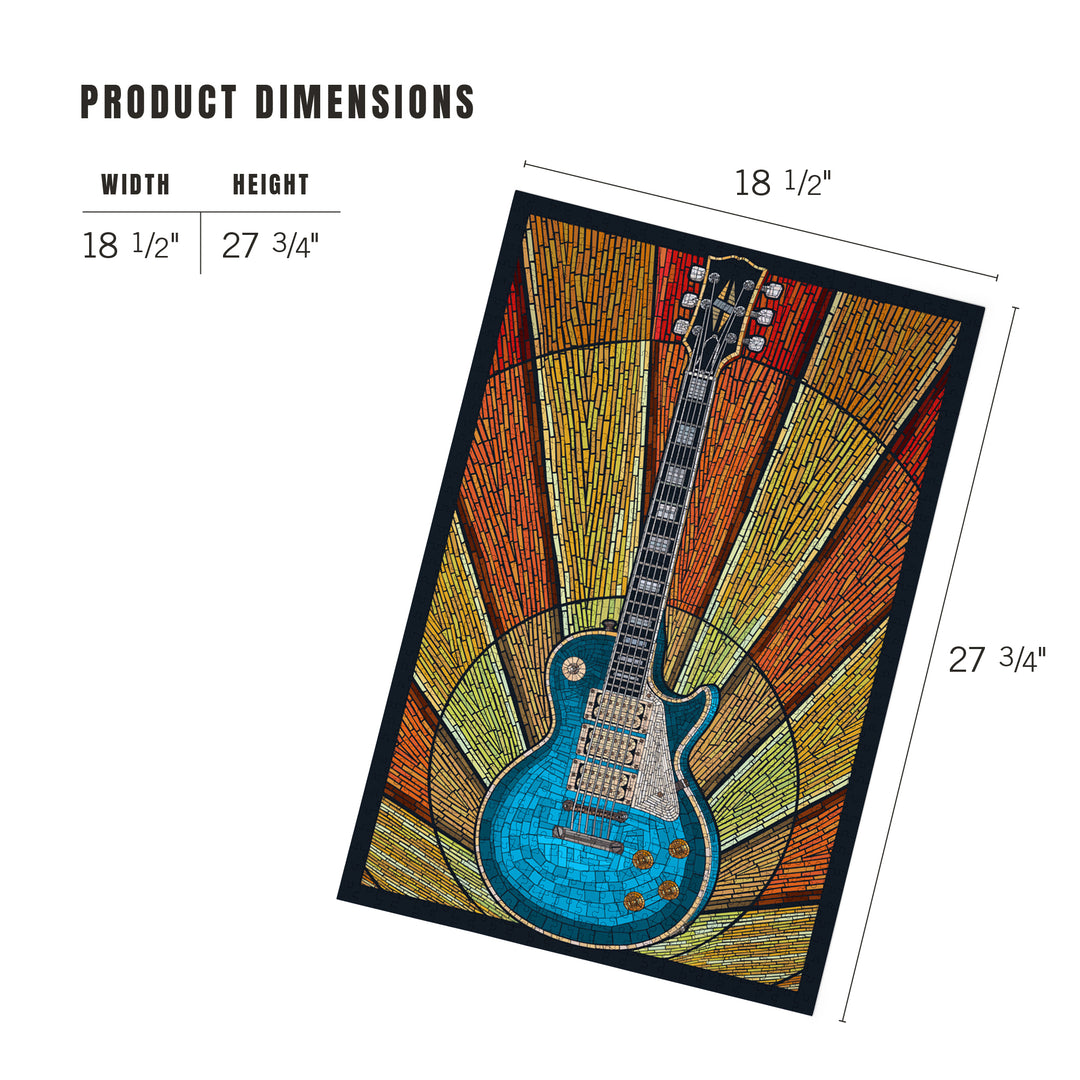 Guitar, Mosaic, Jigsaw Puzzle Puzzle Lantern Press 