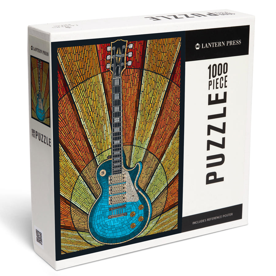 Guitar, Mosaic, Jigsaw Puzzle Puzzle Lantern Press 