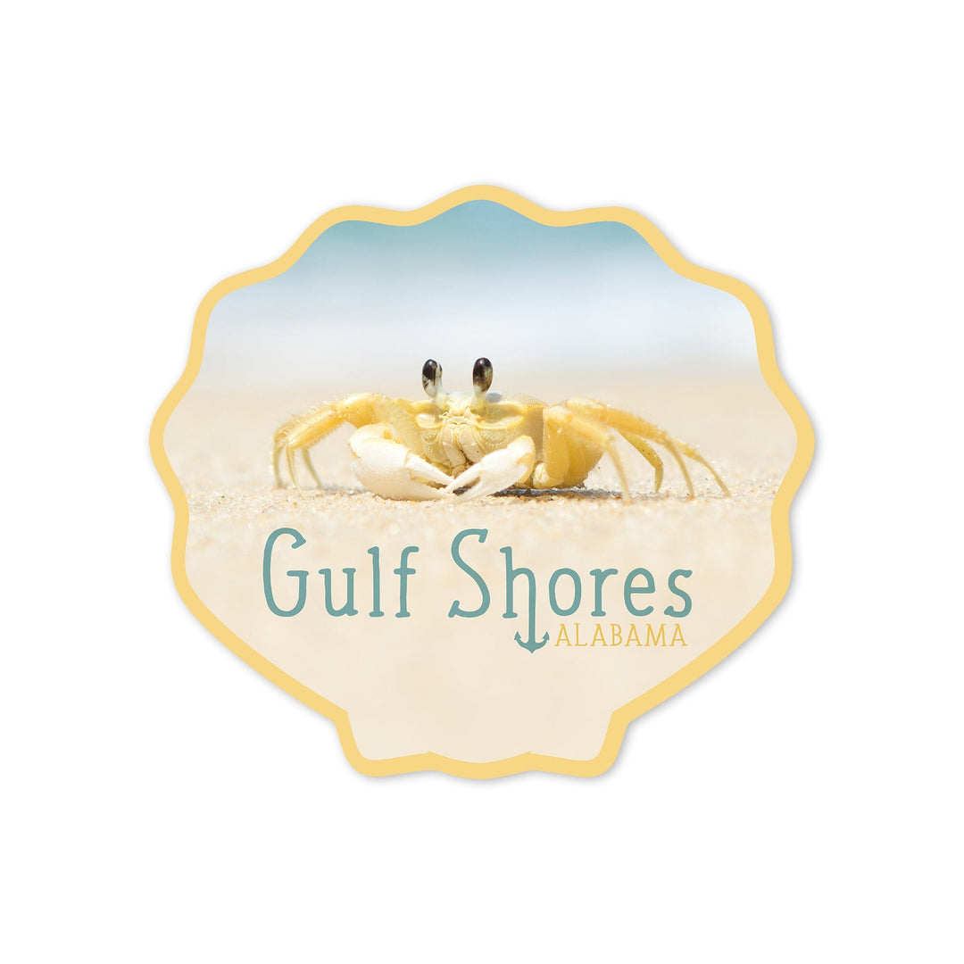 Gulf Shores, Alabama, Crab on Beach, Contour, Lantern Press Photography, Vinyl Sticker Sticker Lantern Press 