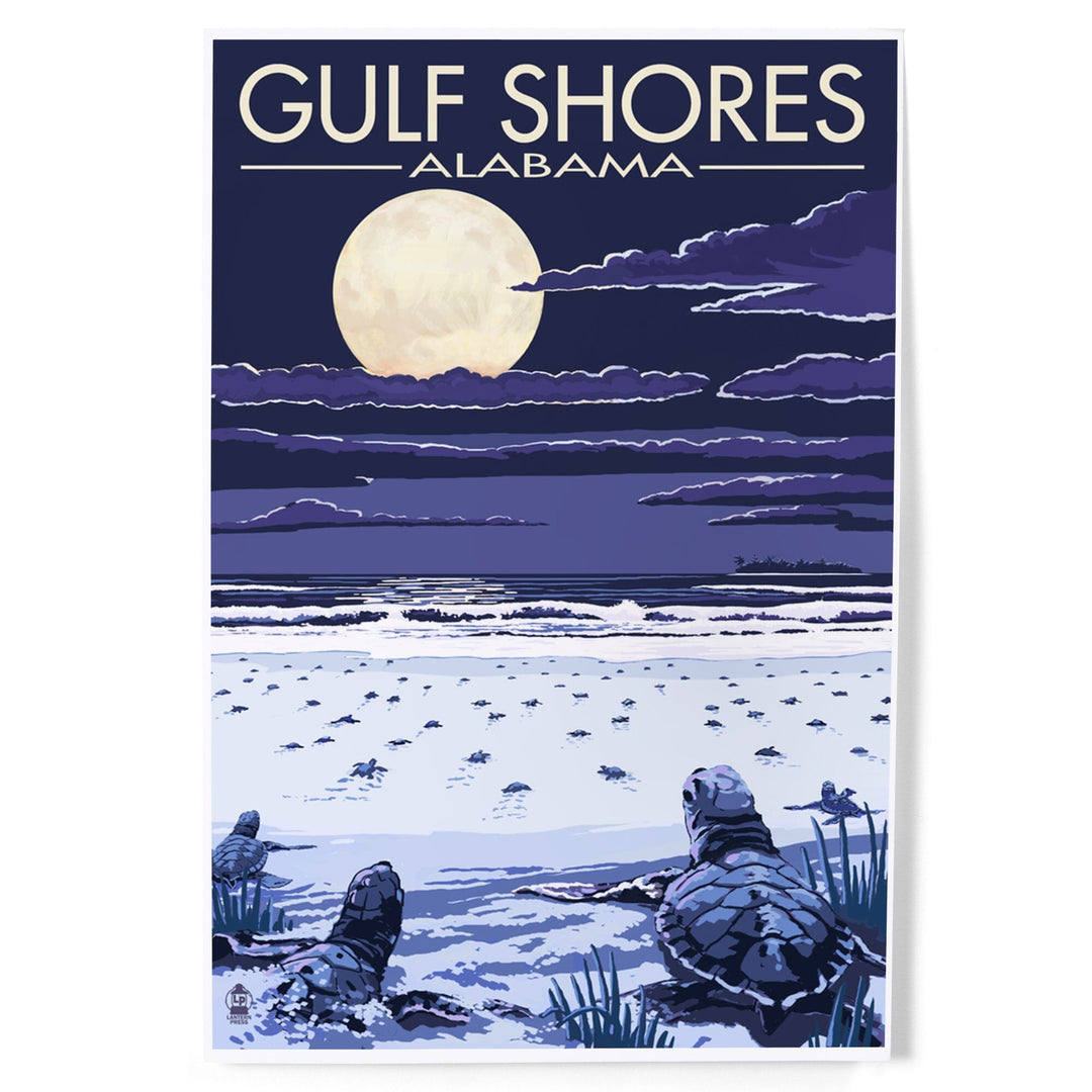 Gulf Shores, Alabama, Sea Turtles, Art & Giclee Prints Art Lantern Press 