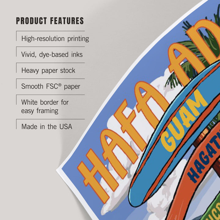 Hafa Adai, Guam, Destination Signpost, Art & Giclee Prints Art Lantern Press 