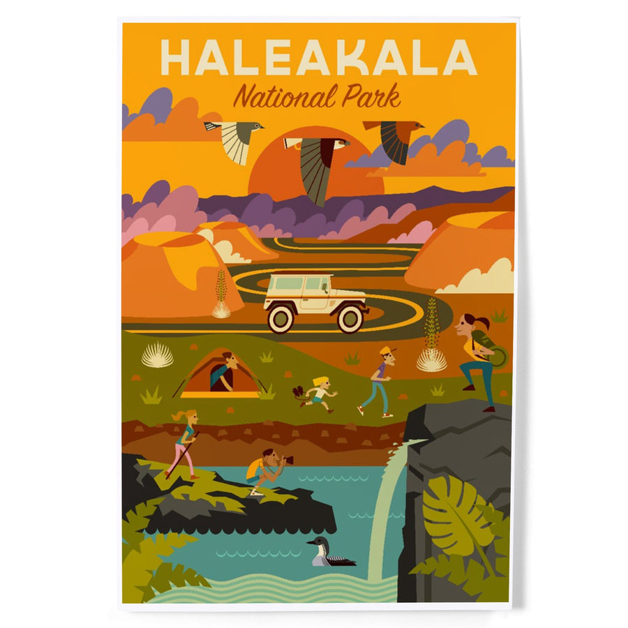 Haleakalā National Park, Hawaii, Geometric National Park Series, Art & Giclee Prints Art Lantern Press 