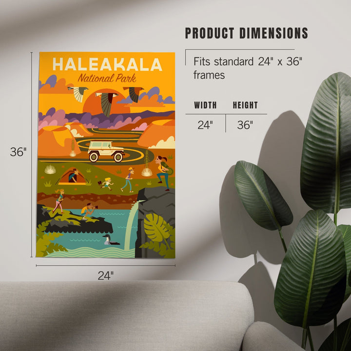 Haleakalā National Park, Hawaii, Geometric National Park Series, Art & Giclee Prints Art Lantern Press 