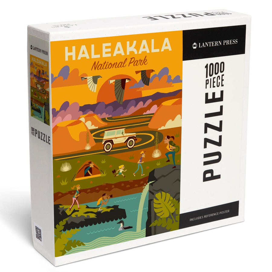 Haleakalā National Park, Hawaii, Geometric National Park Series, Jigsaw Puzzle Puzzle Lantern Press 
